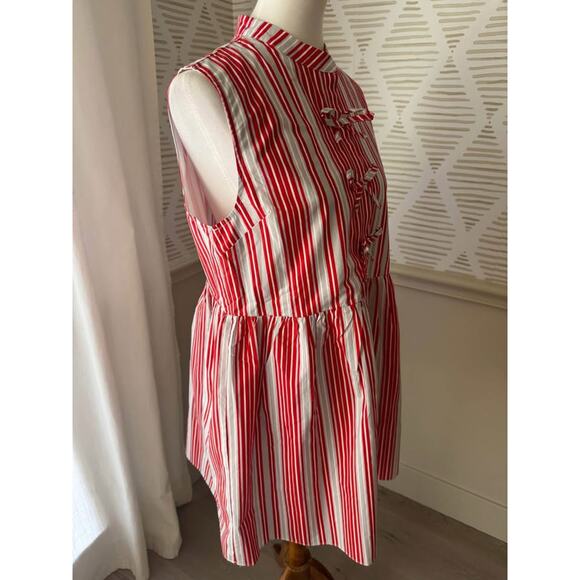 Shop the Mint Women’s Large Believe In Yourself Red Striped Babydoll Dress - Picture 9 of 9